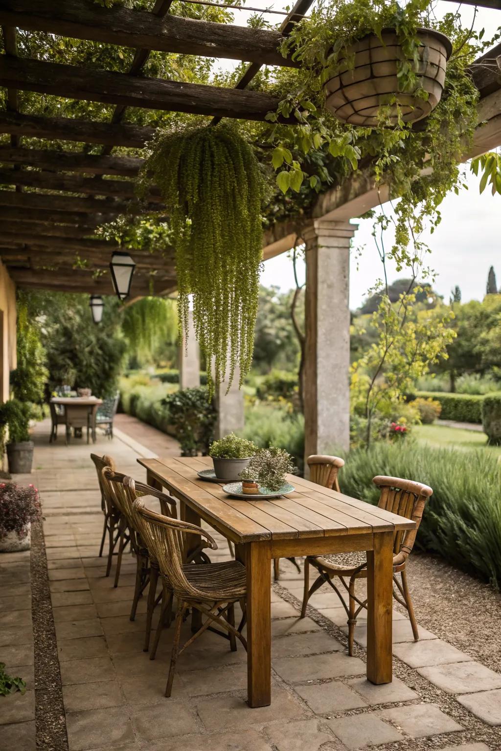 An inviting outdoor dining setup for family meals.
