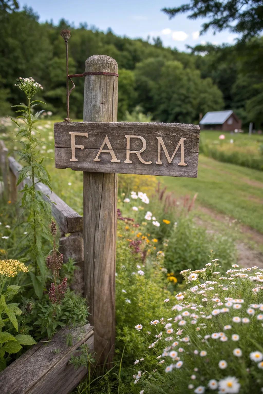 A charming sign welcomes visitors with a personal touch.