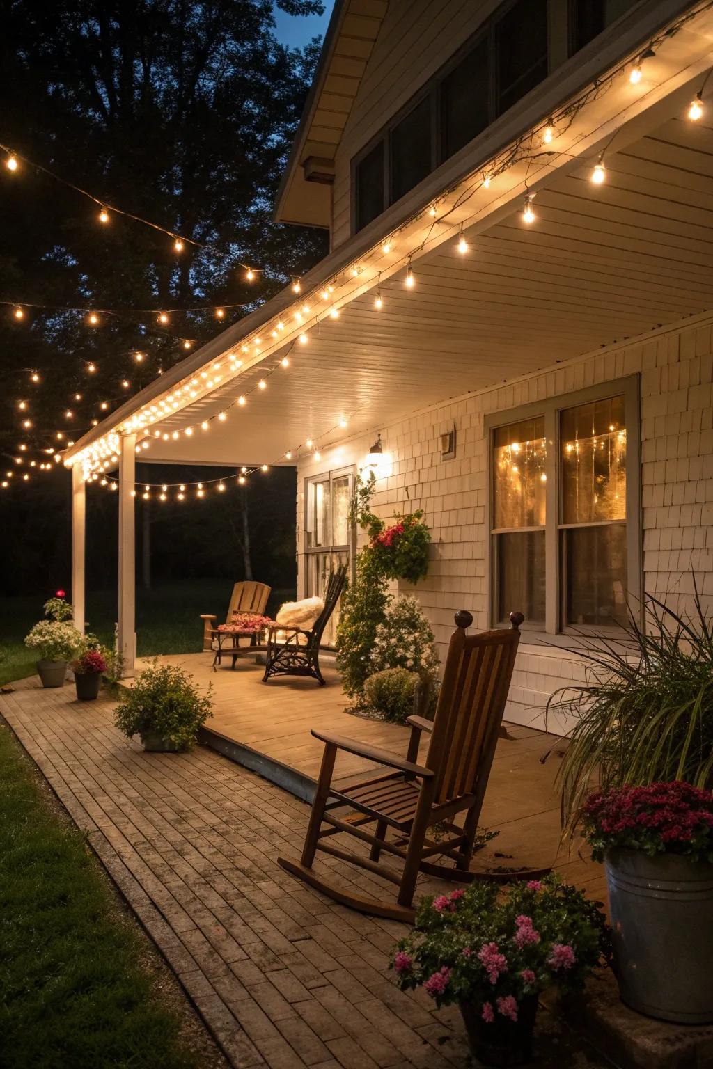String lights add a warm glow to your evening gatherings.