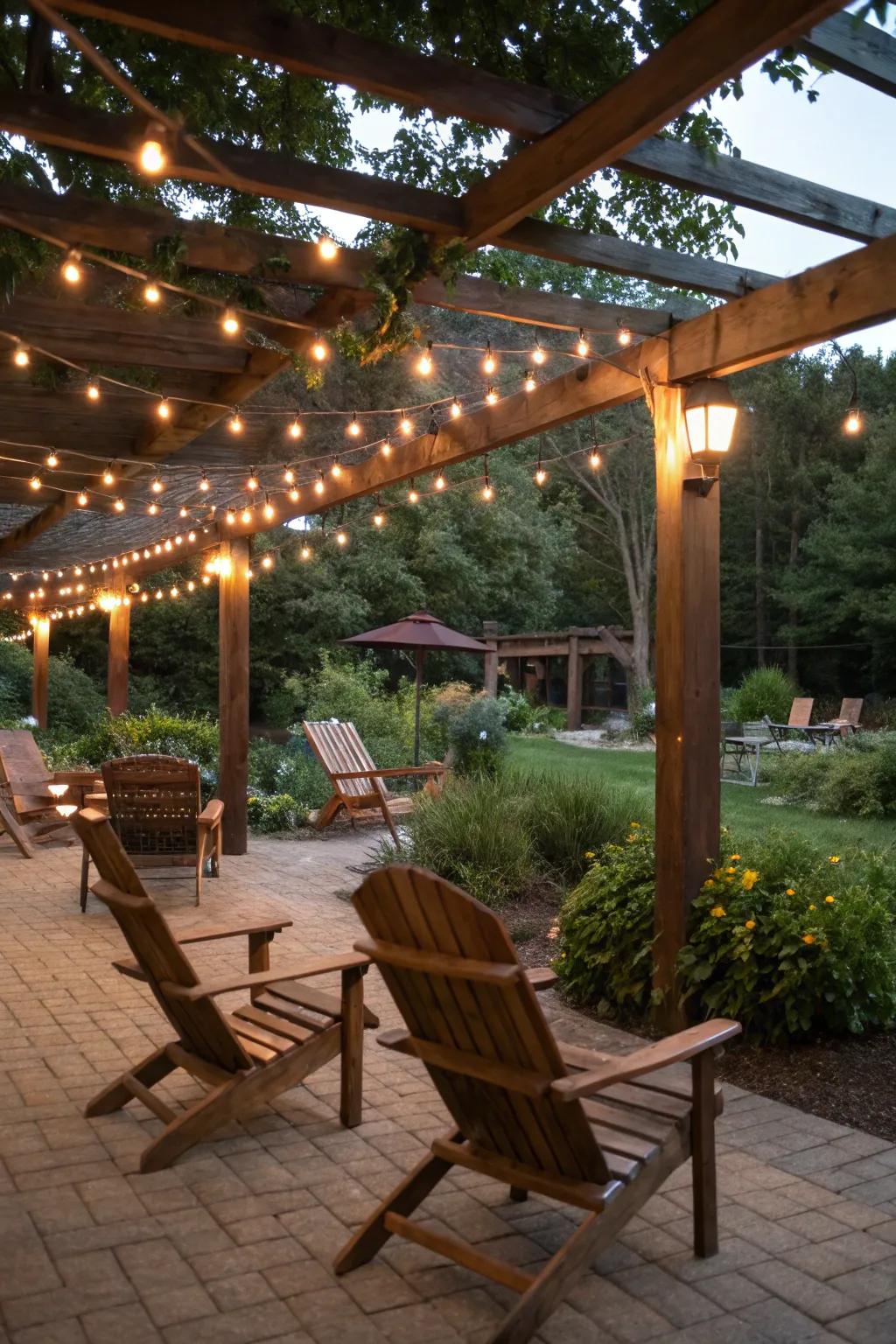 A welcoming outdoor seating area perfect for relaxation and gatherings.