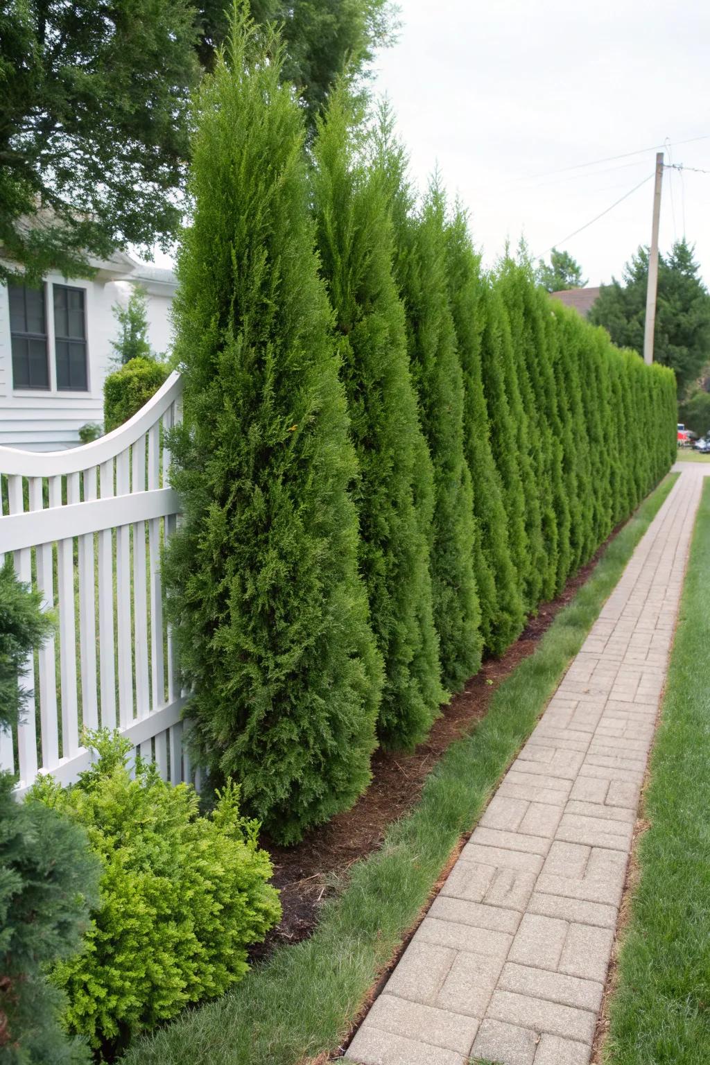 Leyland Cypress hedges grow quickly, perfect for privacy.