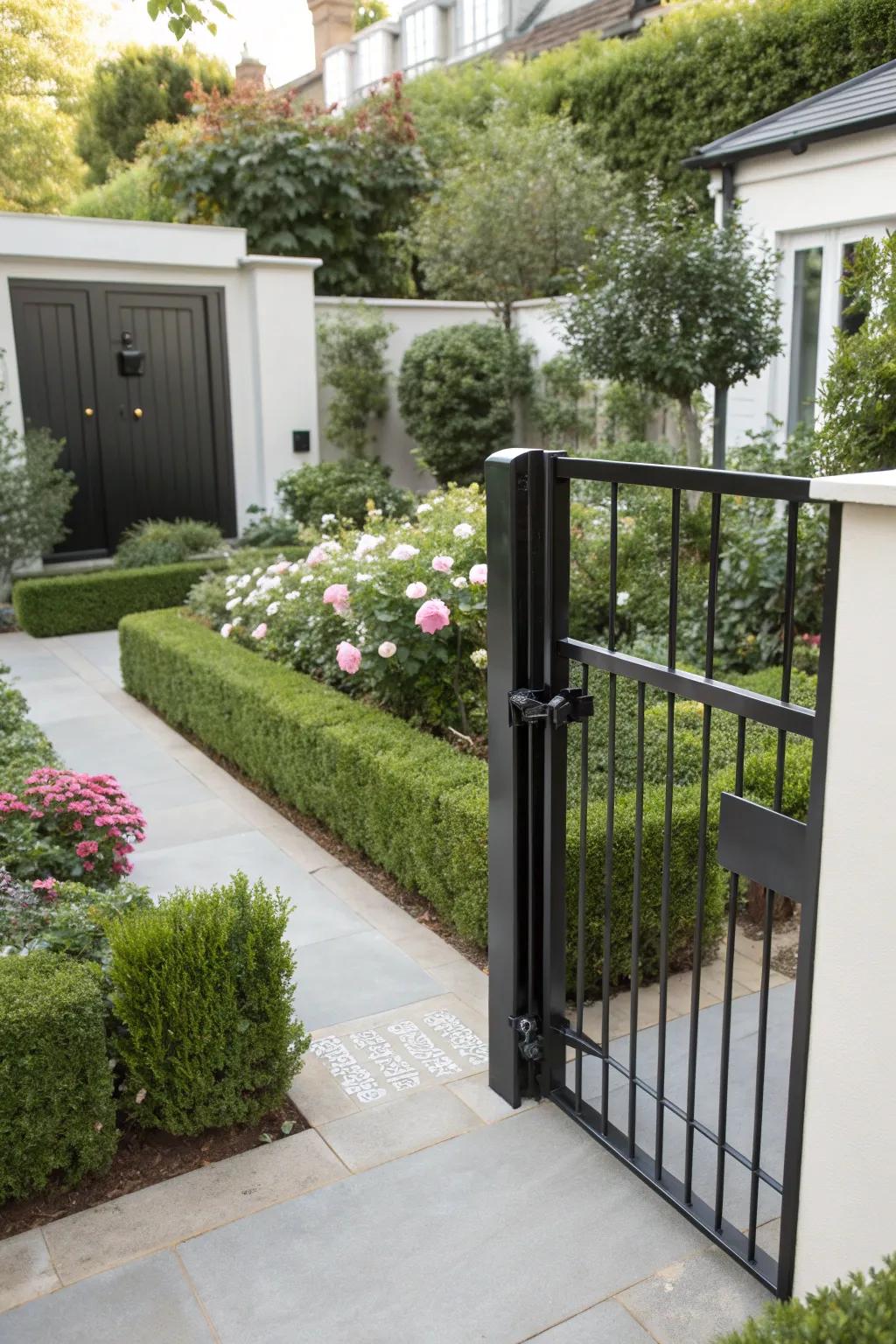 Sleek black metal latches offer durability with a modern touch.