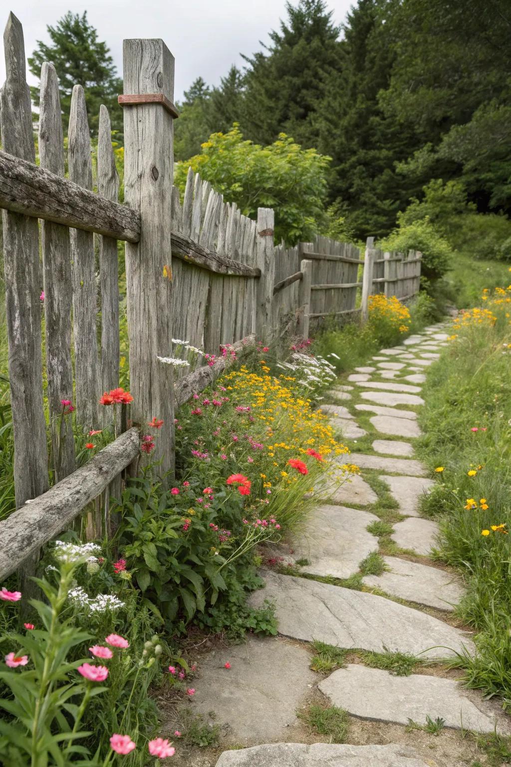 Reclaimed wood fences add rustic charm and sustainability to your yard.