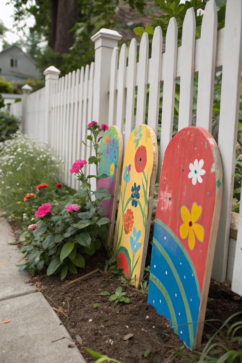 Brighten up your fence with painted kickboards