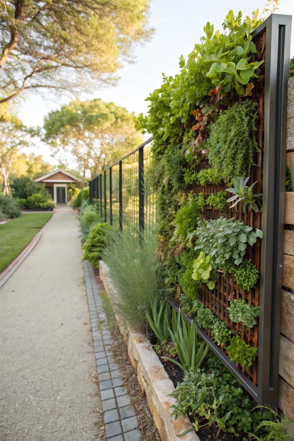 Vertical gardens bring life and functionality to your fence.