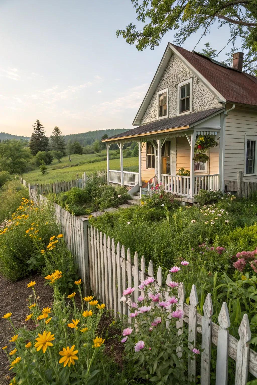 Natural timber fencing brings rustic charm to any home.