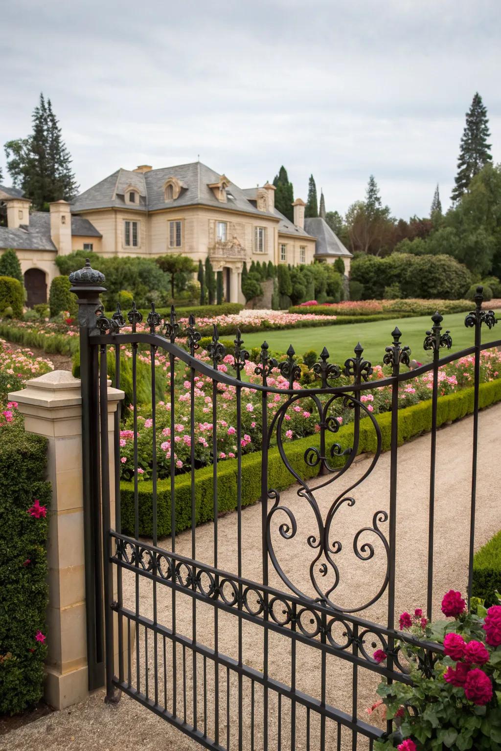 Sophisticated and strong: Wrought iron fencing for elegance.