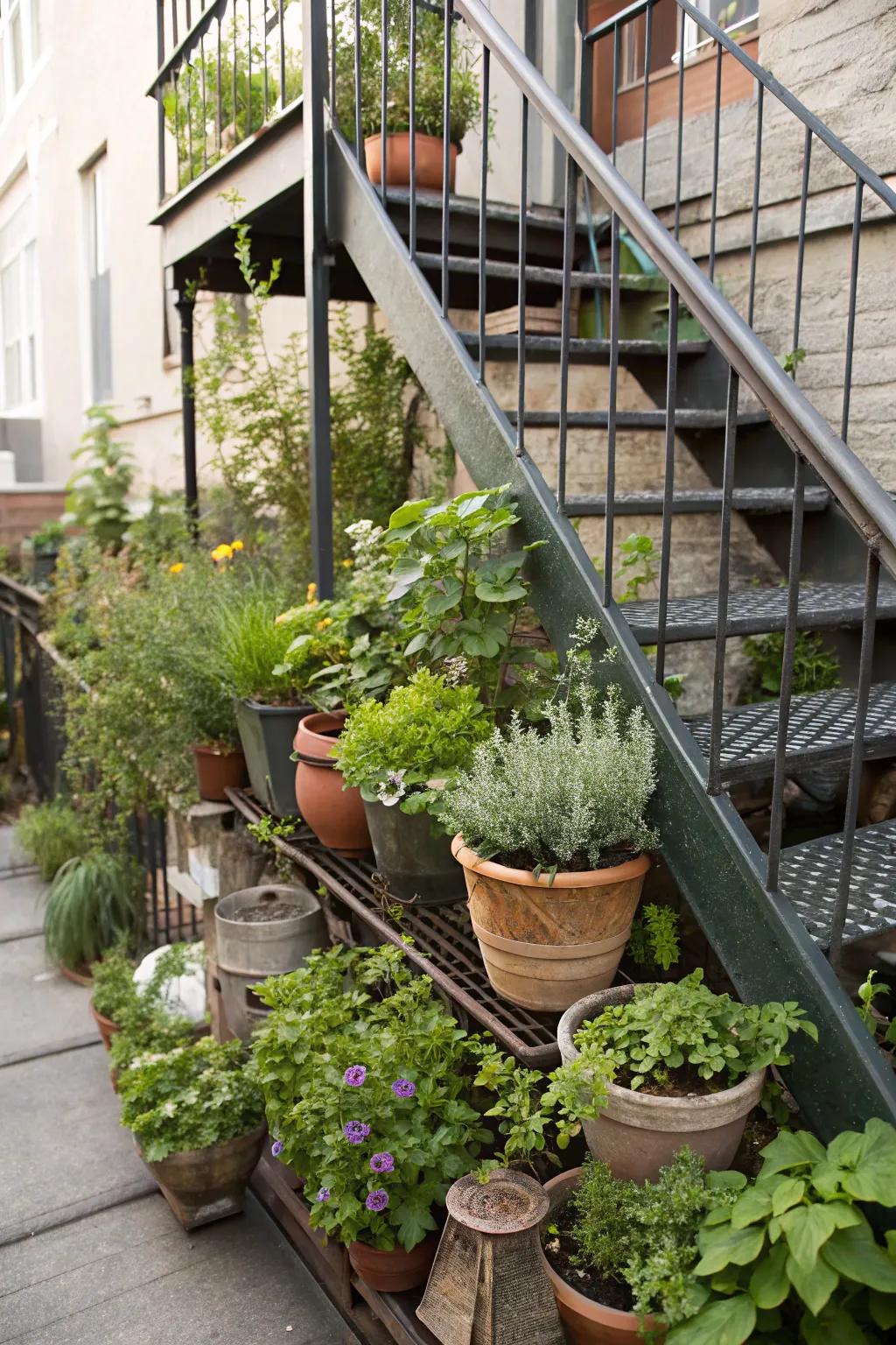 Create a lush atmosphere with a selection of potted greenery.