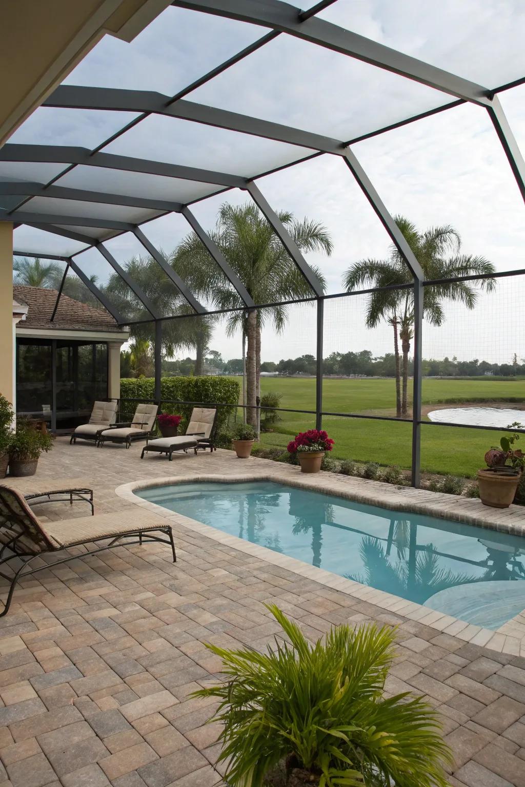 Stay protected with sleek and modern screen enclosures.