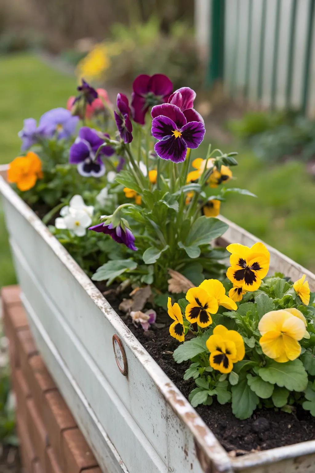 A flower box that evolves with the seasons for continuous color.