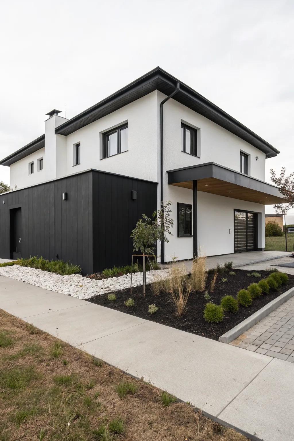 Bold black adds a modern edge to your home's foundation.