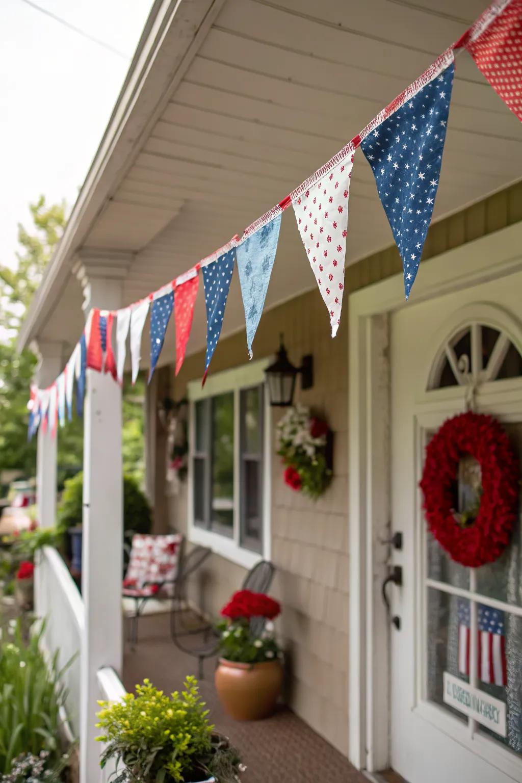 Craft your own patriotic bunting for that personalized touch.