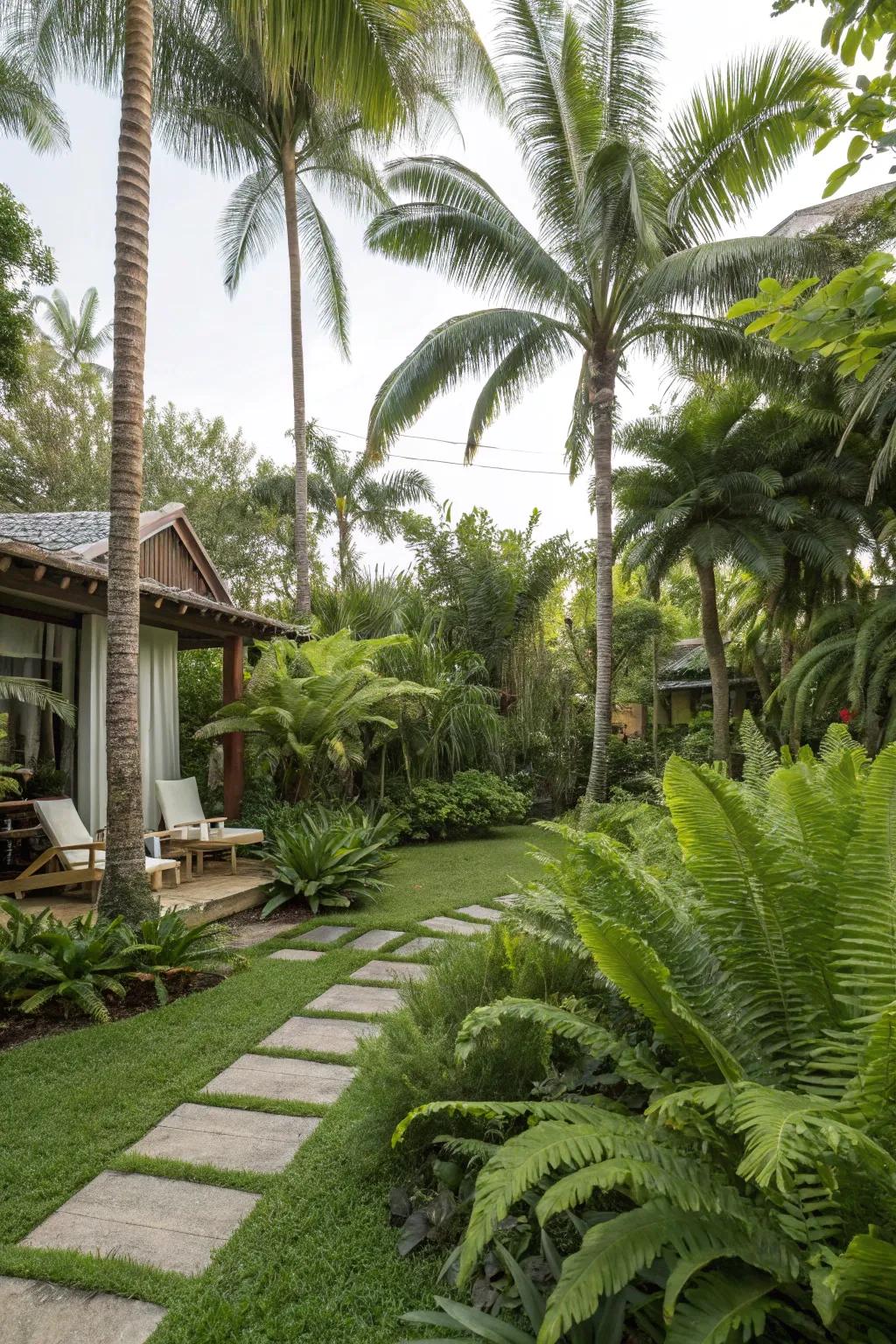 Turn your backyard into a tropical paradise with foxtail ferns.