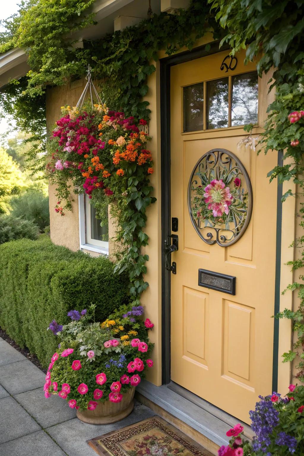 A floral-accented plaque that brings nature right to your doorstep.