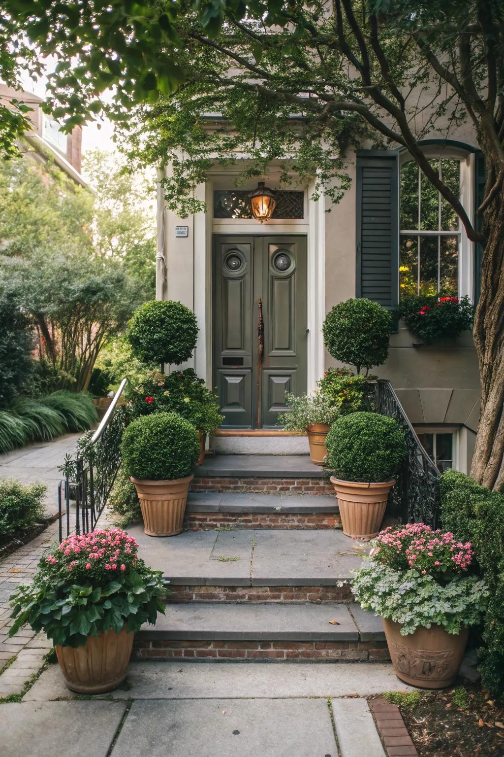 Greenery is the perfect way to add life and vibrancy to your stoop.