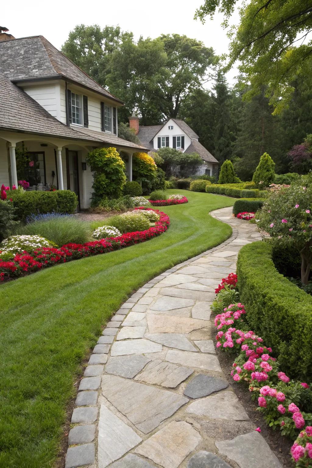 Defined pathways and edging bring structure to the garden.