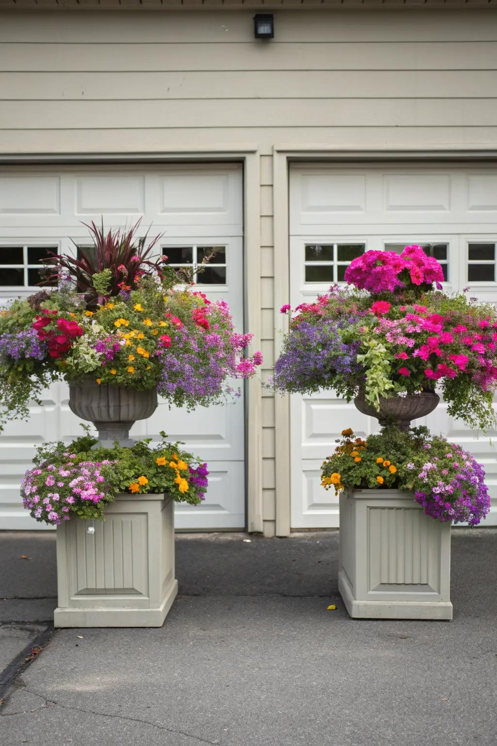 Achieve harmonious symmetry with paired planters.