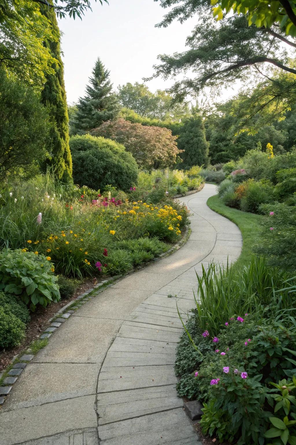 A freeform walkway that adds a playful touch to your garden landscape.