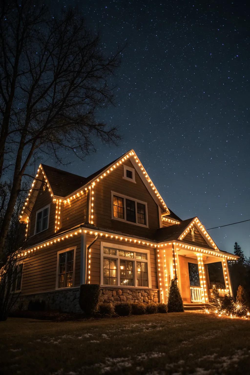 Highlight your home's architecture with carefully placed lights.