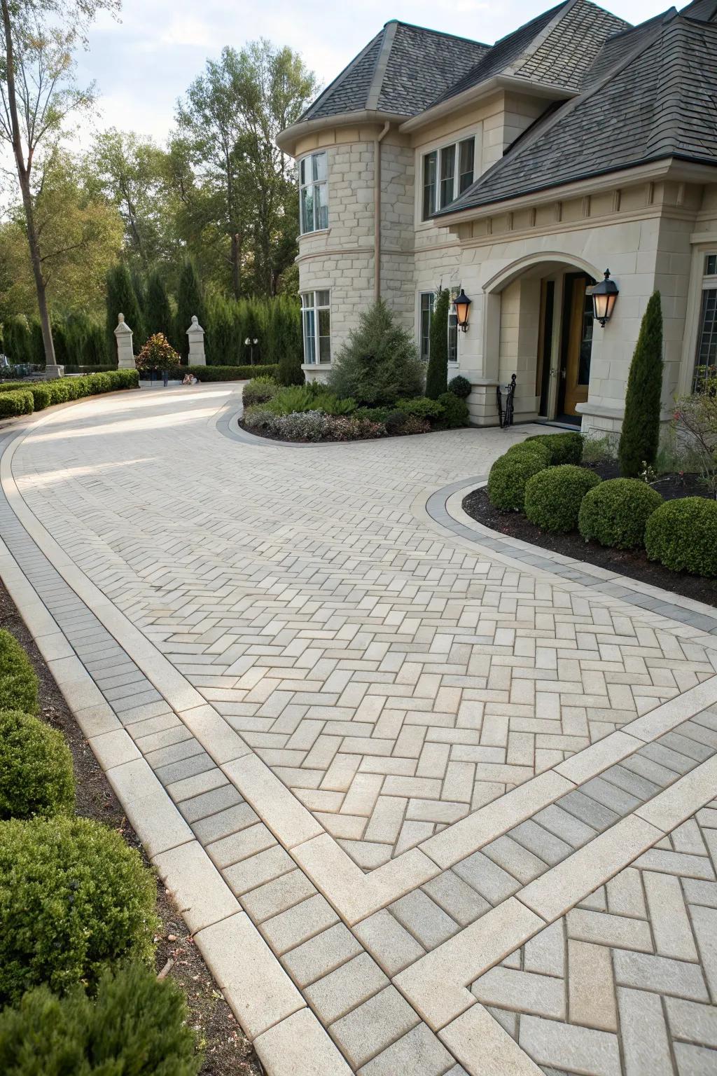 Paver patterns can transform a simple driveway into a work of art.