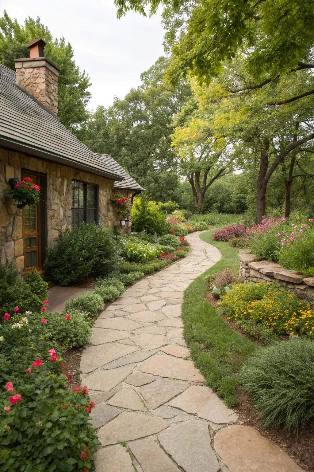 Set the stage for exploration with a charming pathway.