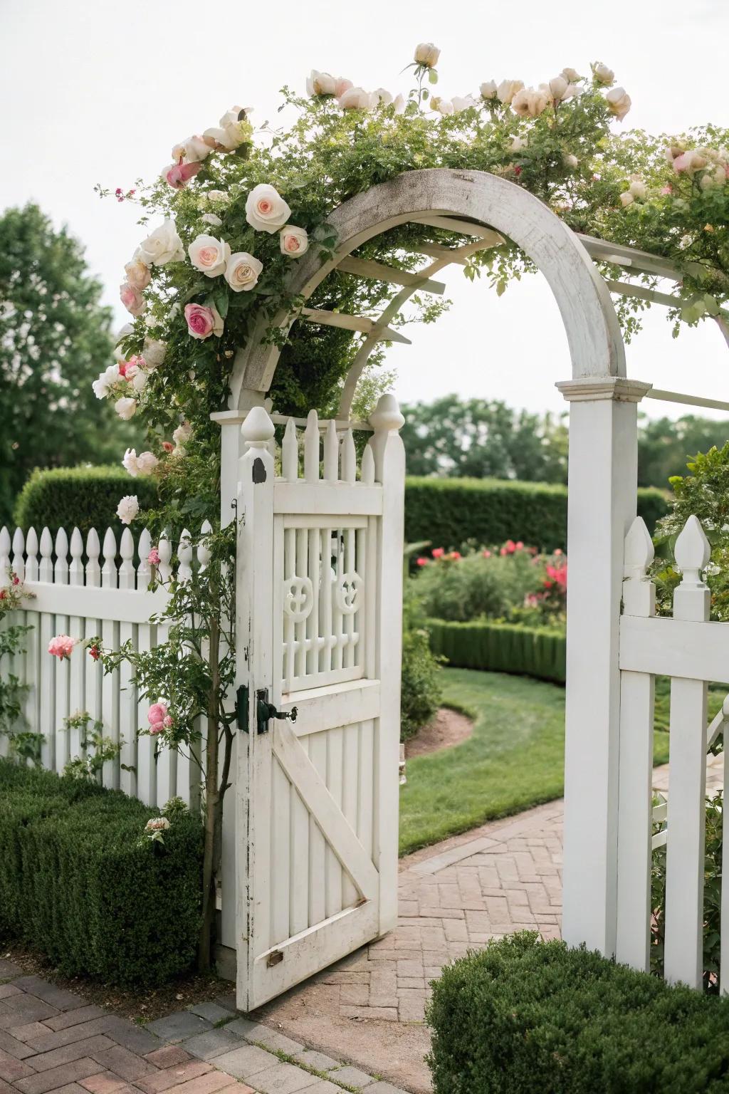 An arched entry adds elegance and charm to any garden.