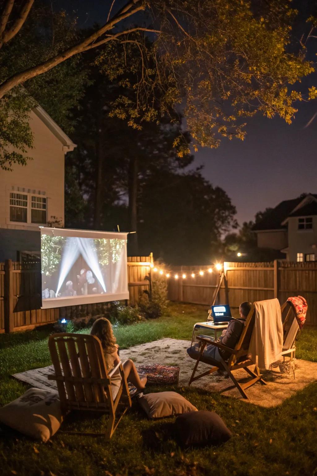 Enjoy movies under the stars with your own backyard theater.