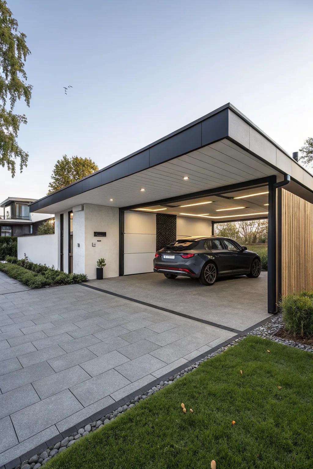 Embrace modernity with a sleek flat roof.