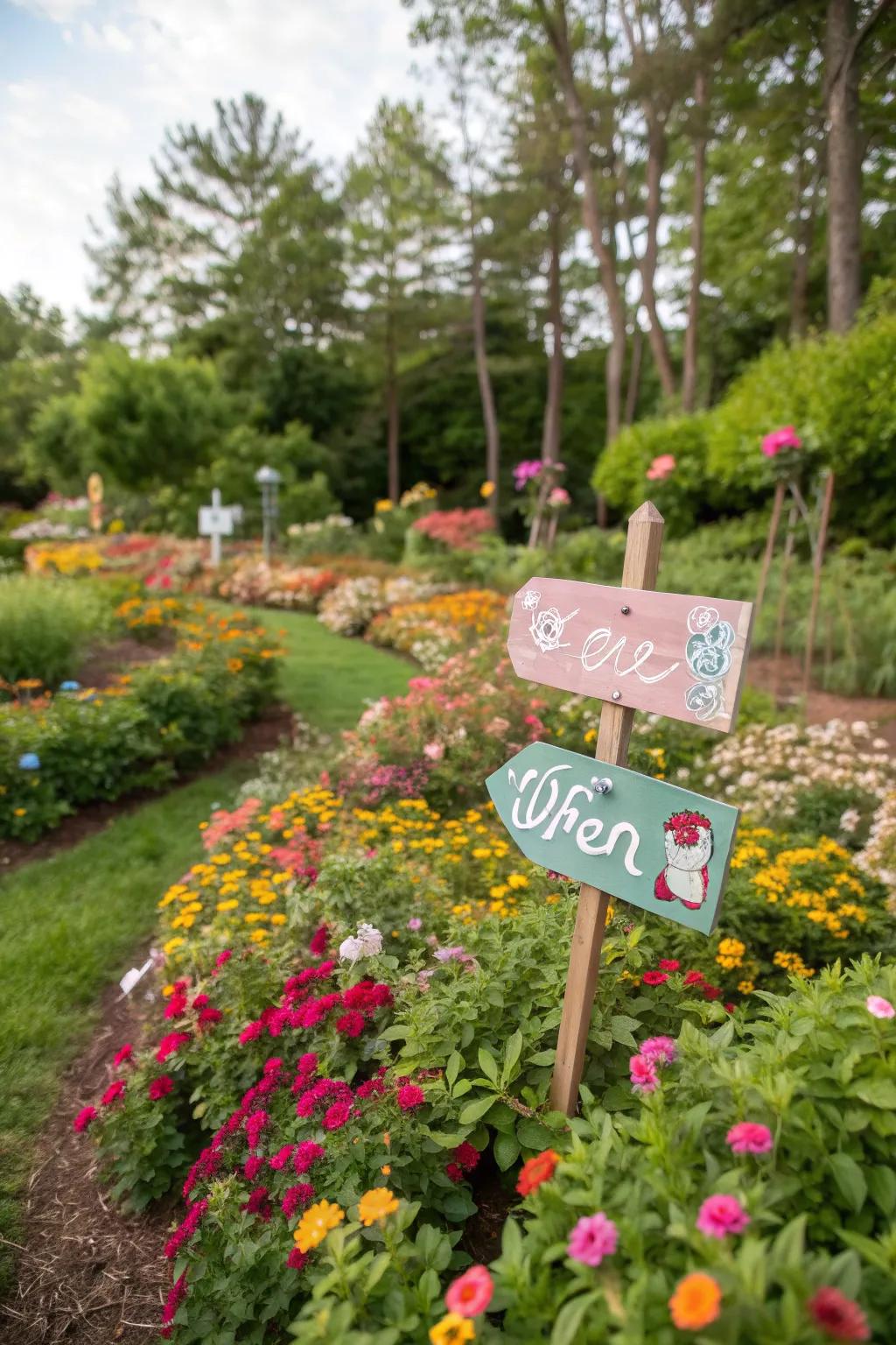 Add personality with funky garden signs.
