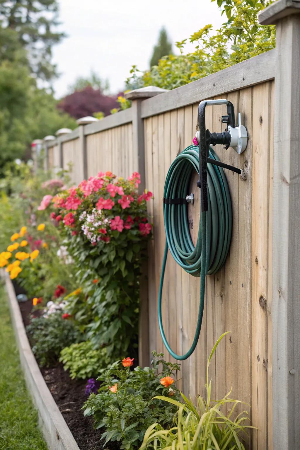 Keep your hose organized with a stylish wall-mounted reel.