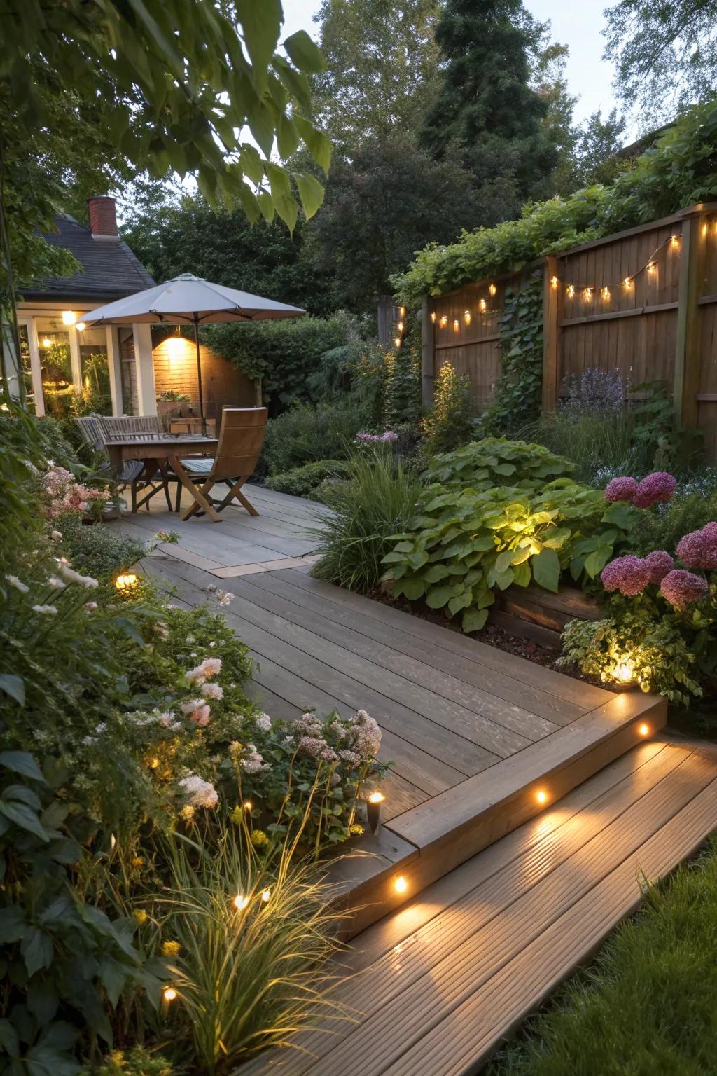 Enhance your deck with inviting lighting.