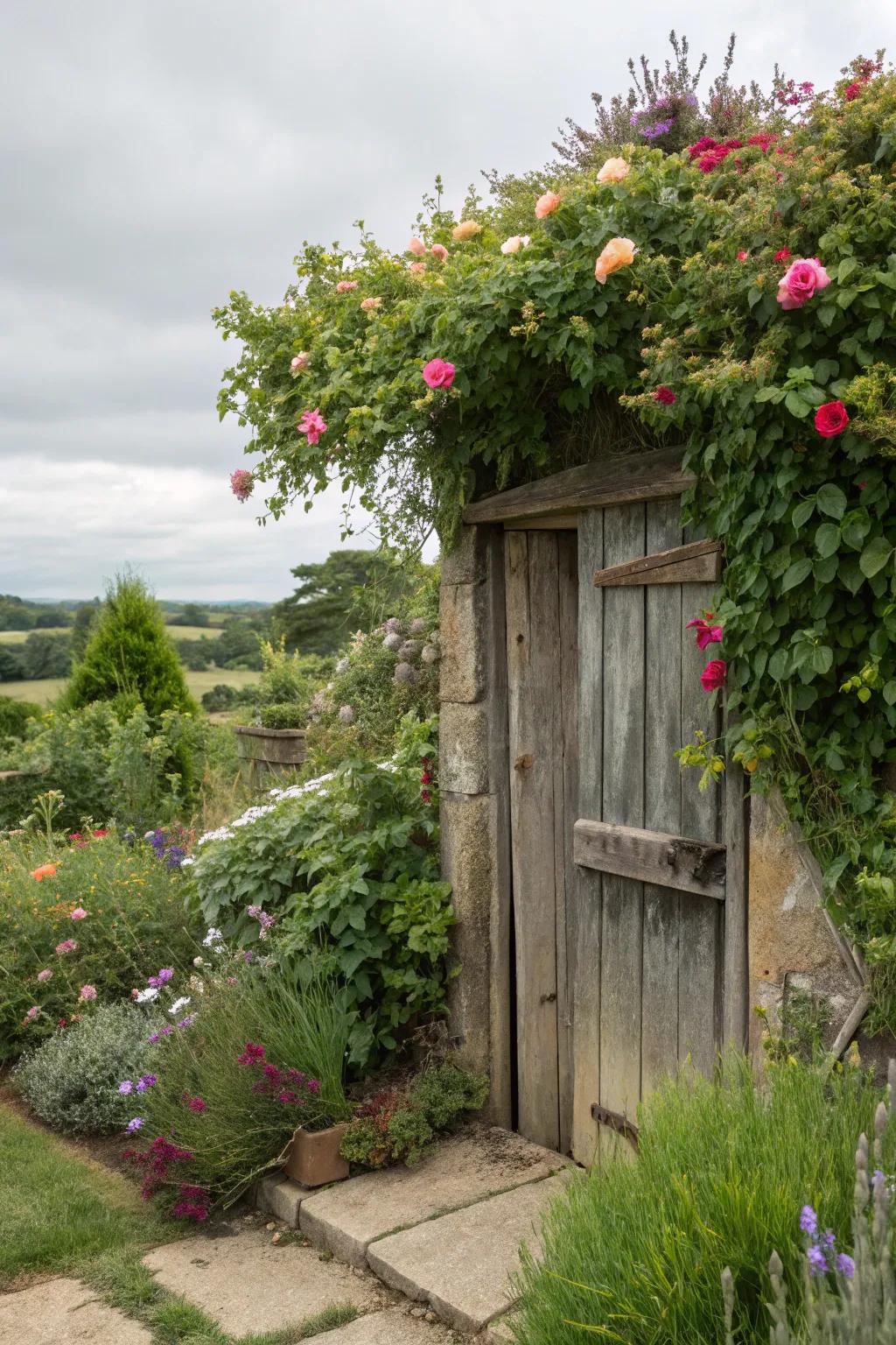 Invite a sense of mystery with a secret garden door.