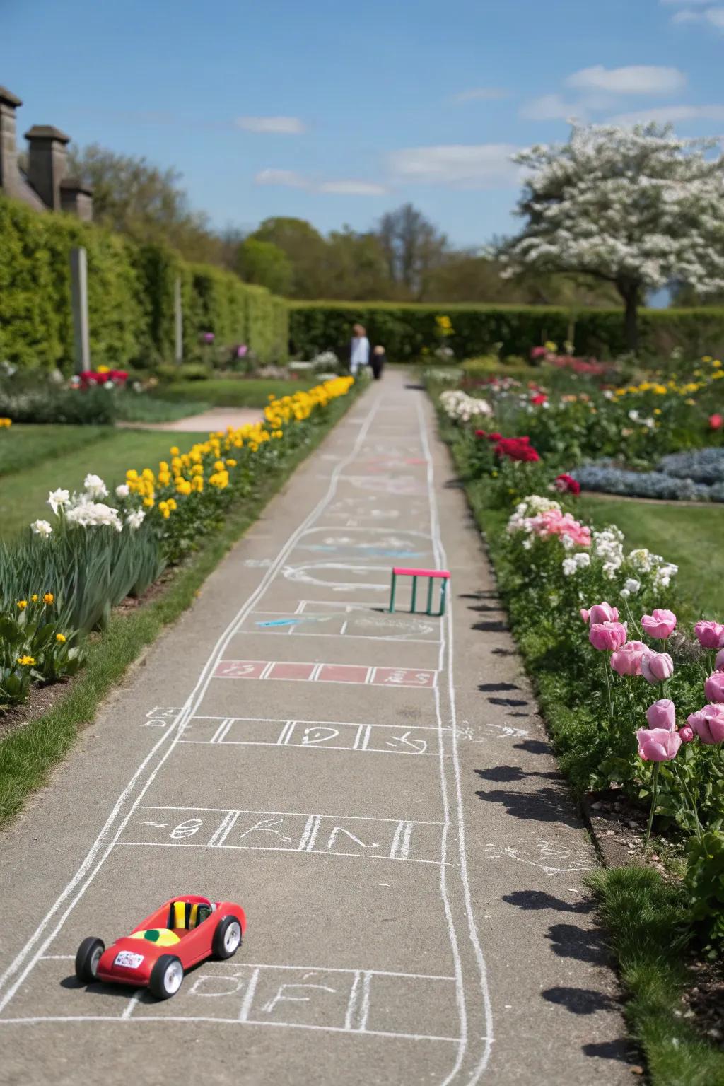 Turn existing garden paths into a playful raceway.