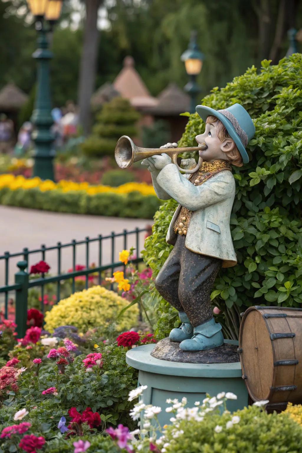 Whimsical figures add joy and character to your garden.