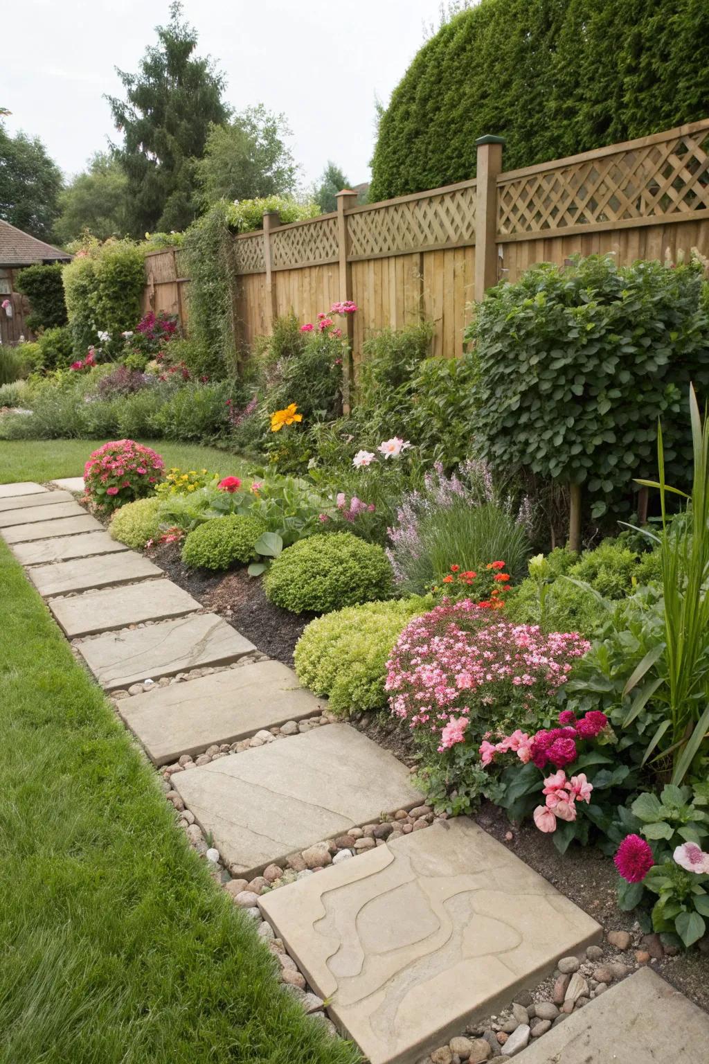 Stone borders offer a clean and organized look for garden beds.