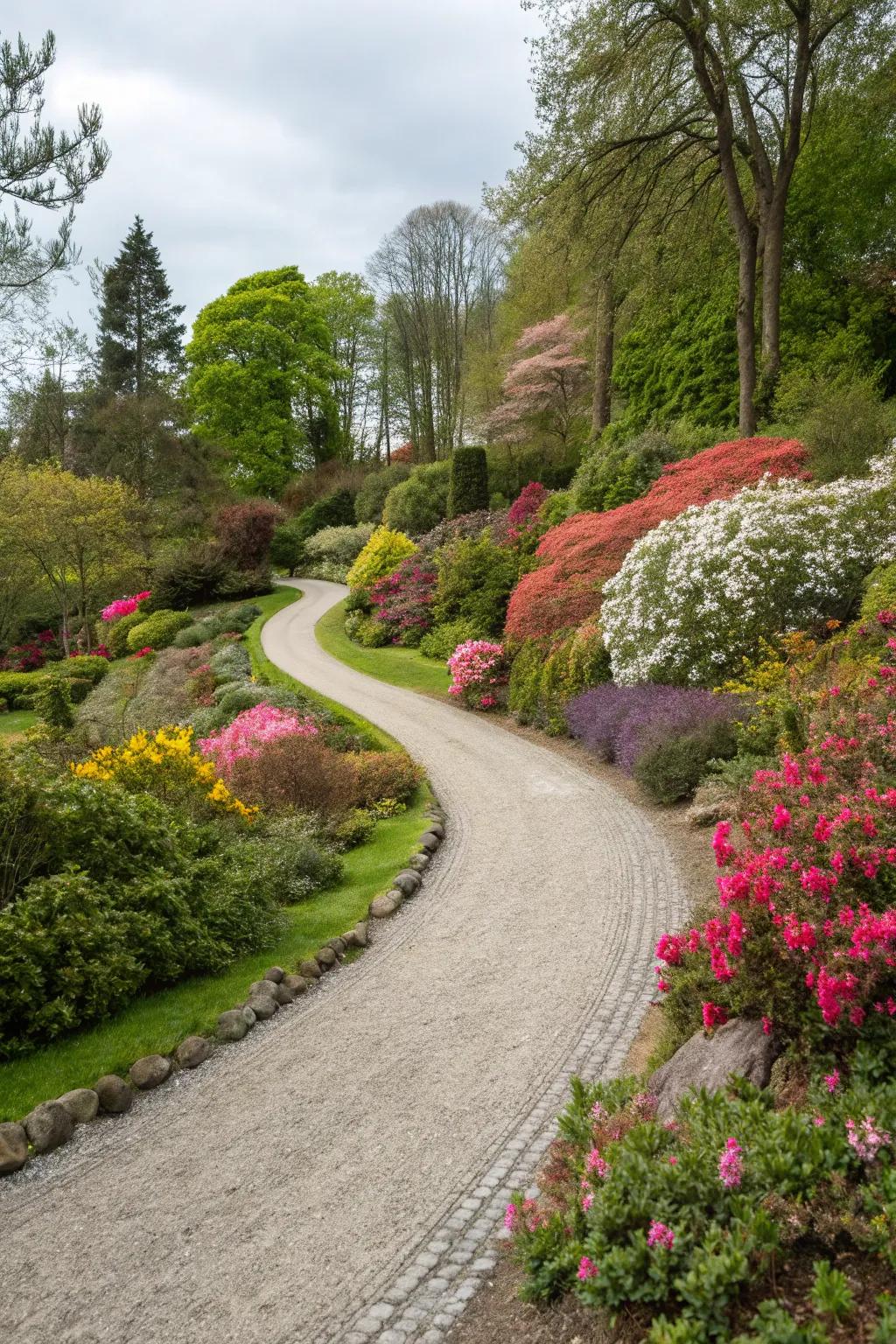 Curves introduce elegance and natural beauty to this driveway.