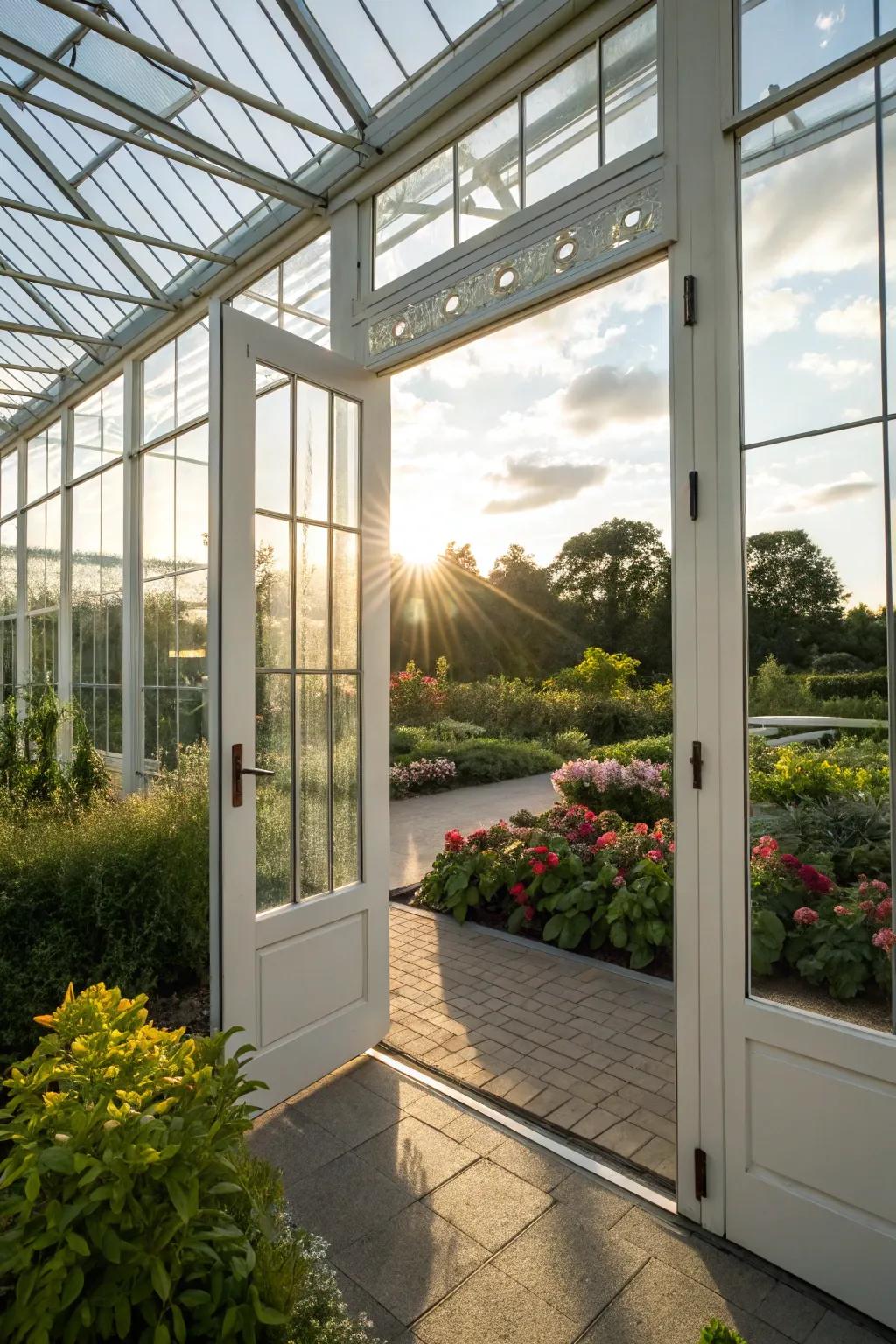 Let the light pour in with elegant glass doors.