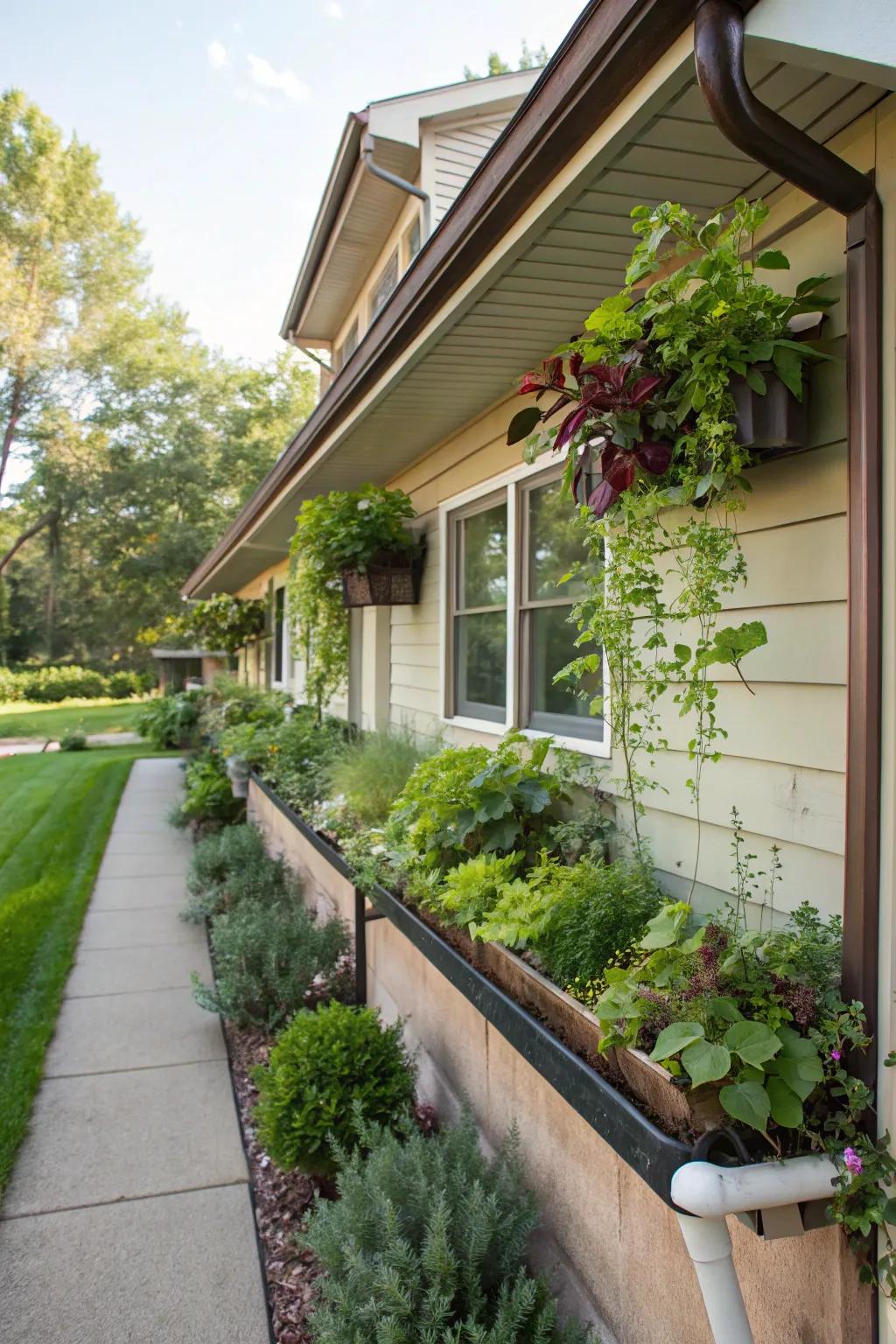 Gutter gardens: A fresh take on vertical gardening.