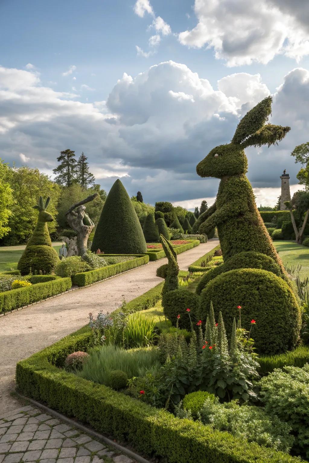 Let your imagination run wild with topiary hedge art.