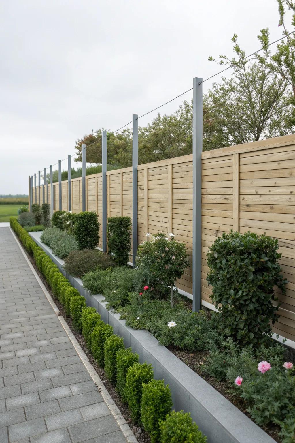 Minimalism meets nature in this elegant fence design.