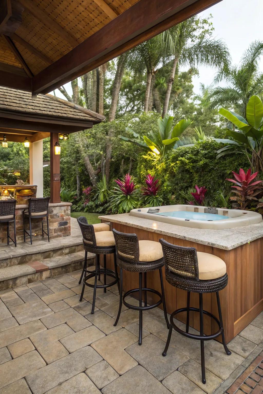 Built-in seating creates a social and inviting atmosphere.