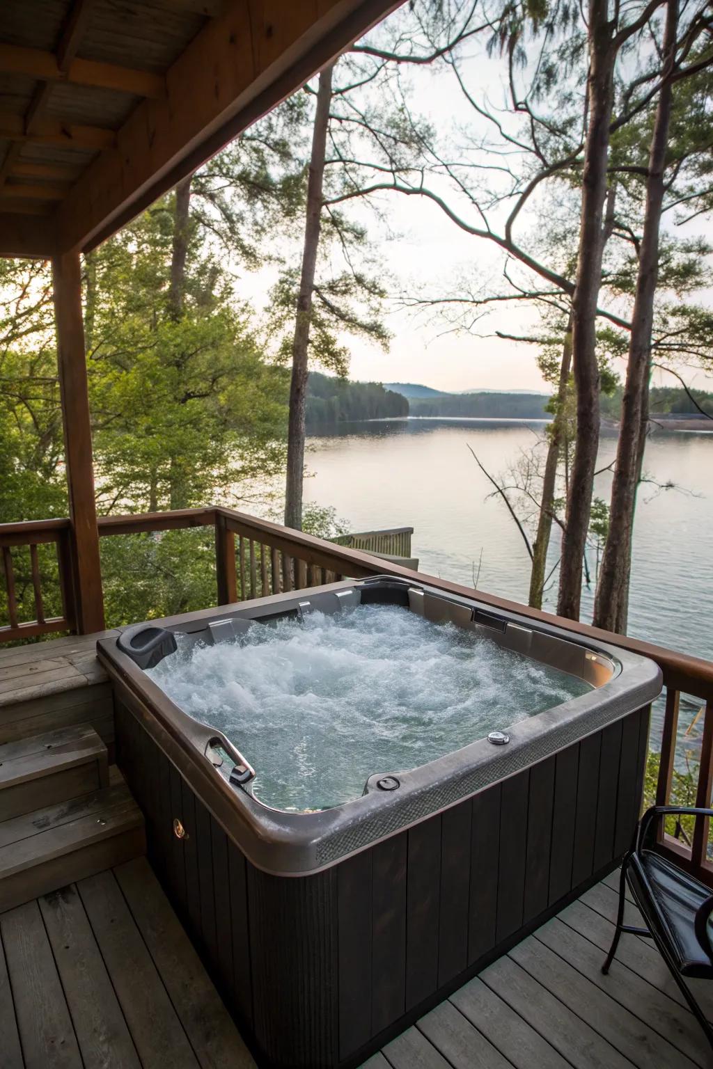 Maximize your views by strategically placing your hot tub.