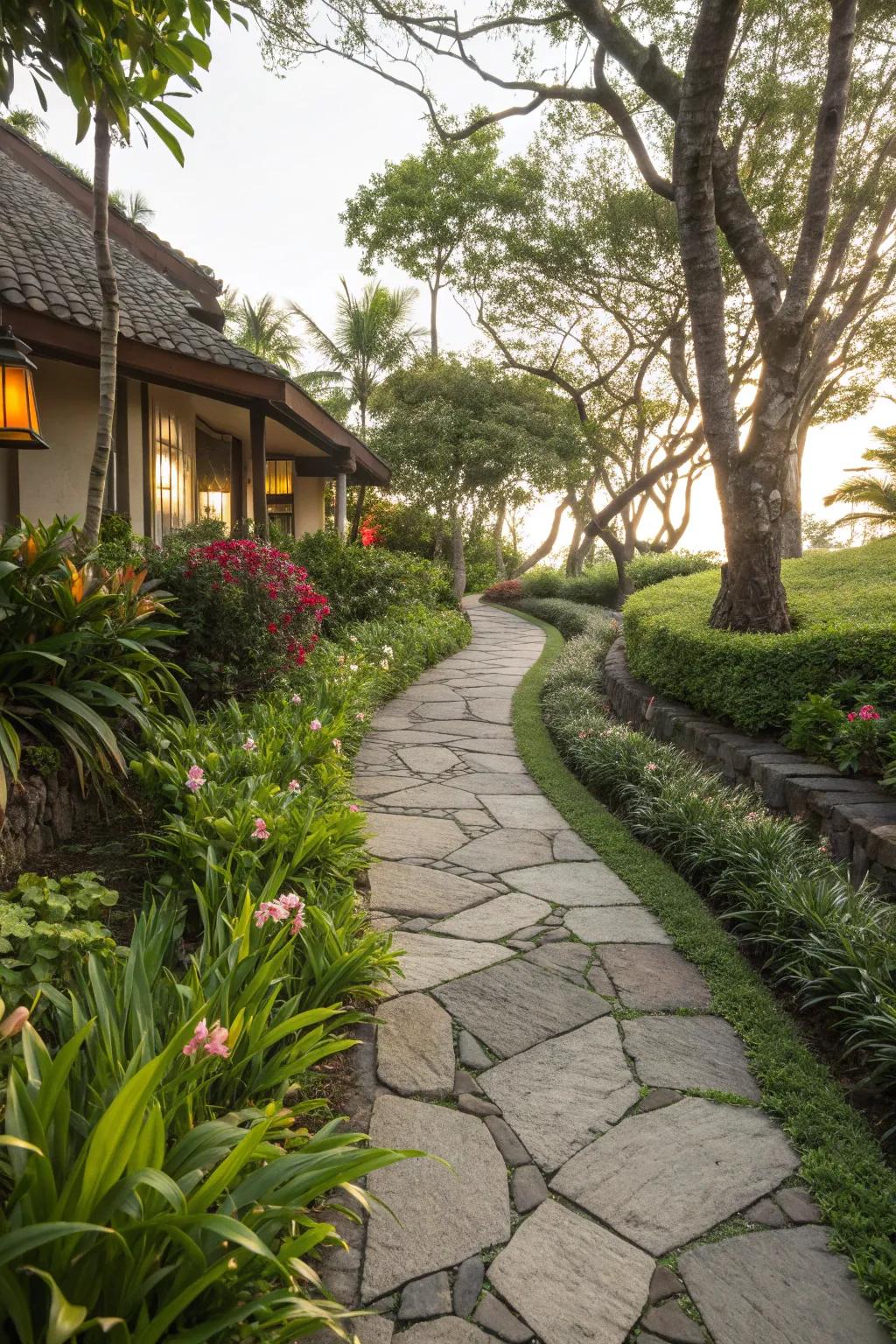 Inviting pathways encourage exploration and relaxation.