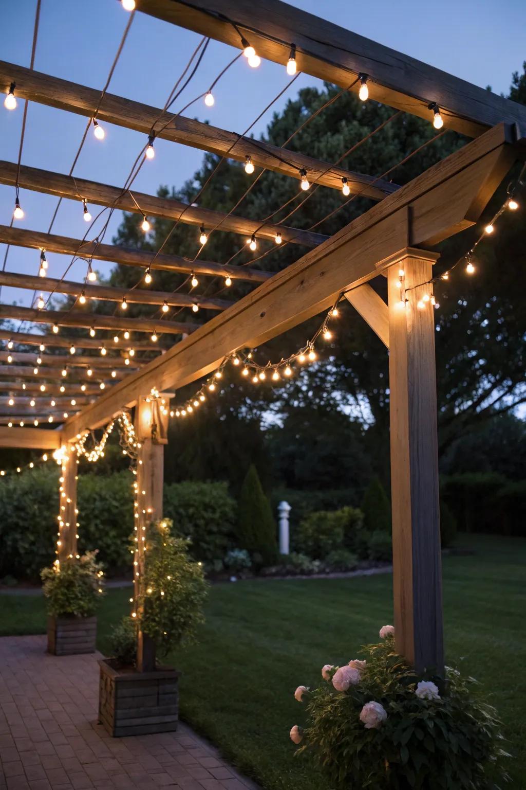 String lights add a magical touch to any pergola.