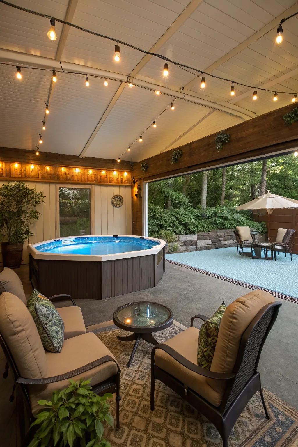 Turn your garage into a surprising indoor pool haven.