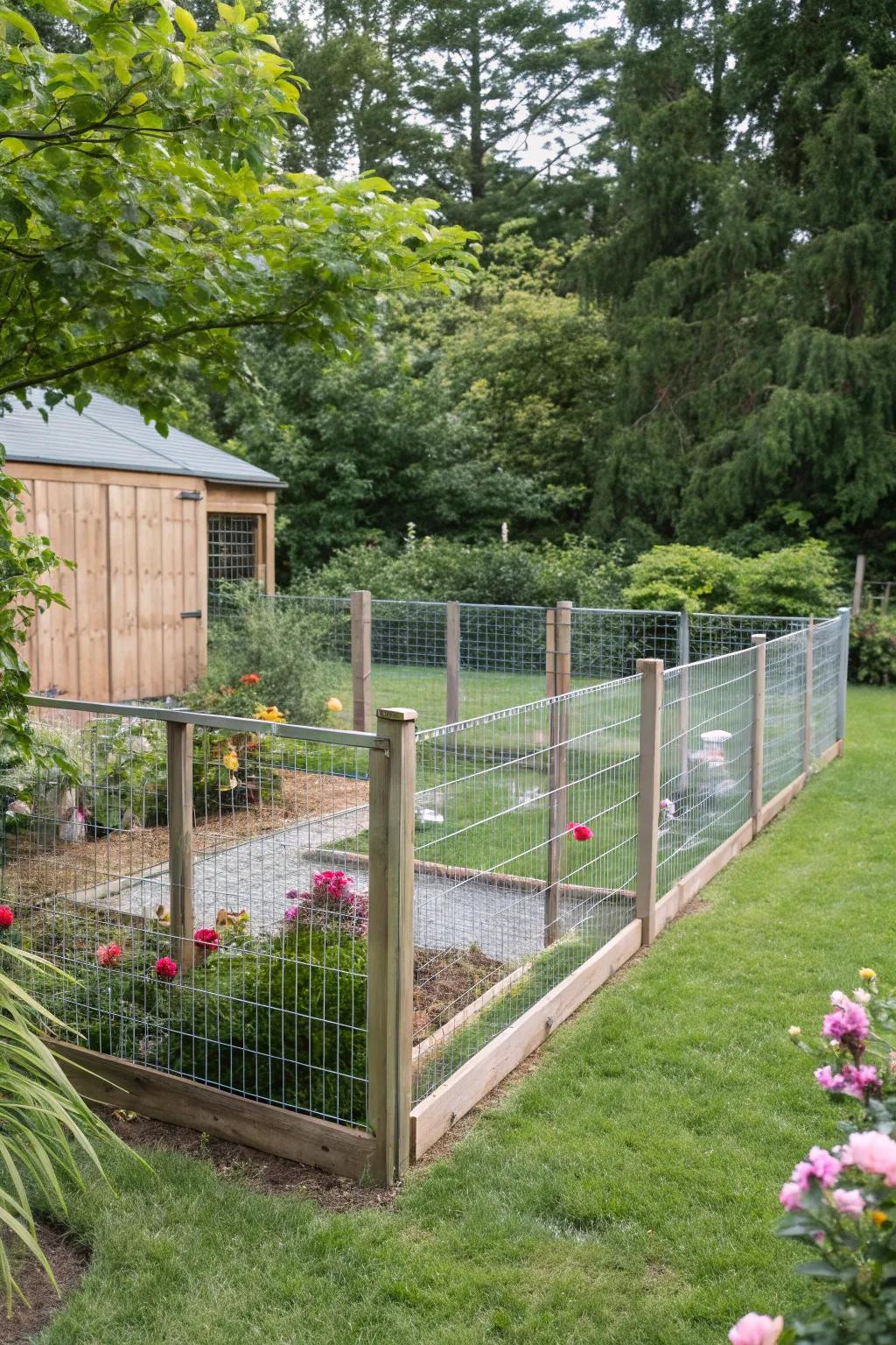 A wire fence offering security without obstructing the view.
