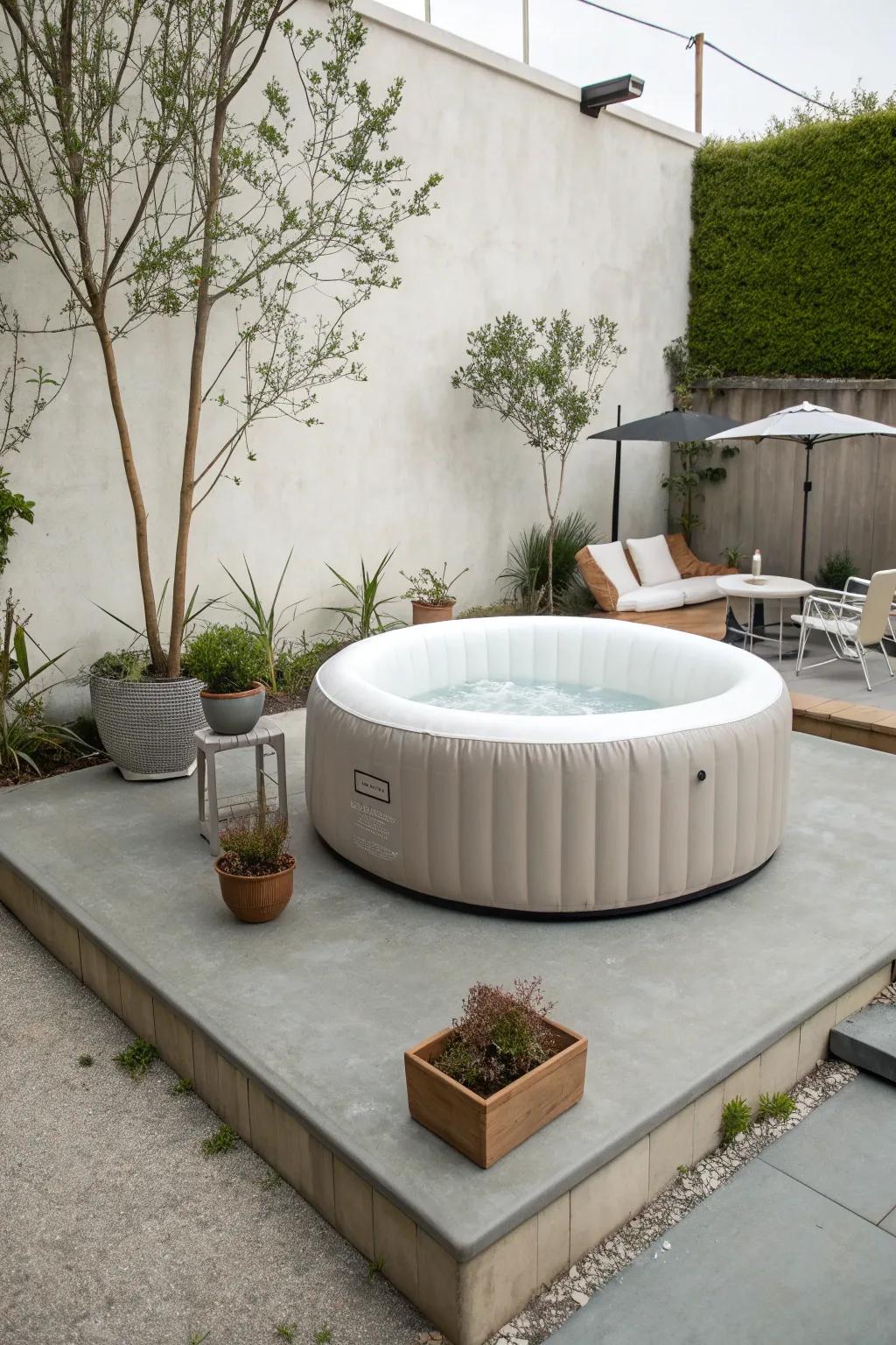 Achieve a modern look with a durable concrete base.