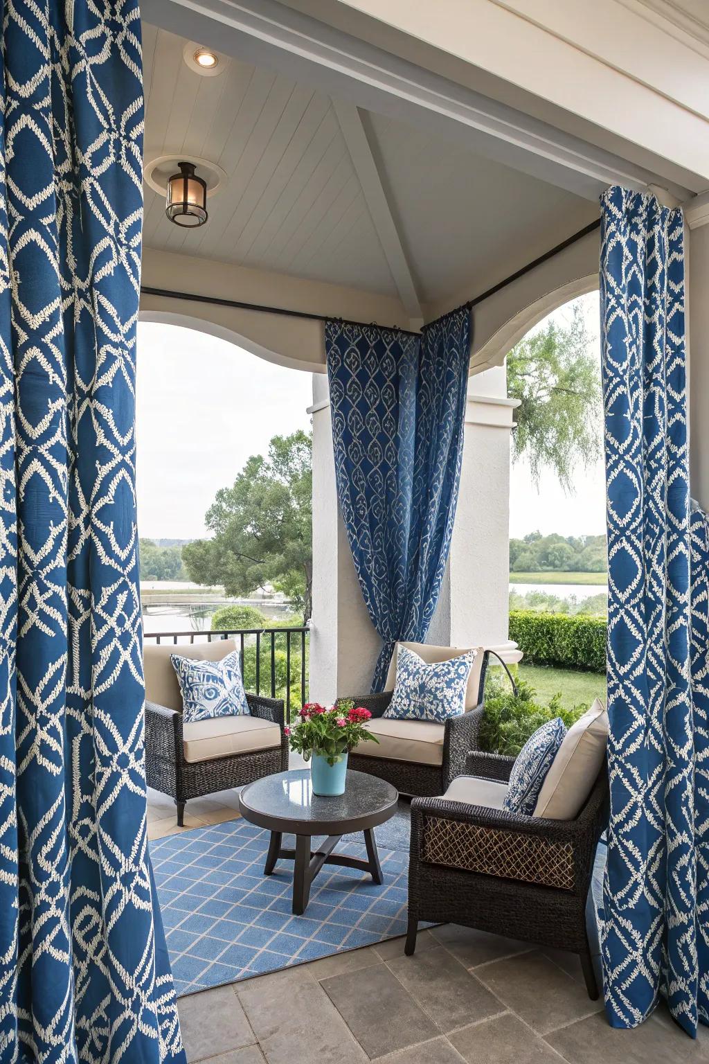 Make a statement with bold patterned curtains.