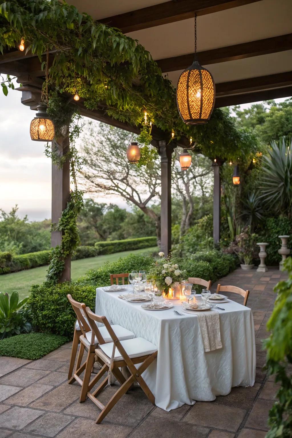 Dine under the sky in your own lanai.