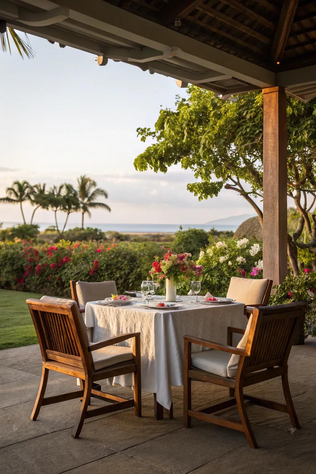 Enjoy meals with a view in your al fresco dining area.